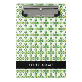 Leaf-Muster, grüne Blätter, Ihr Name Mini Klemmbrett