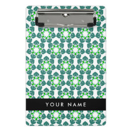 Leaf-Muster, grüne Blätter, Ihr Name Mini Klemmbrett