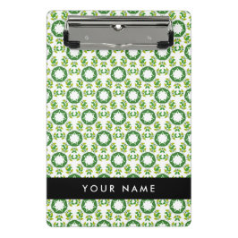 Leaf-Muster, grüne Blätter, Ihr Name Mini Klemmbrett