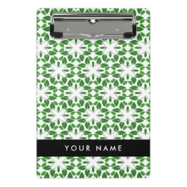 Leaf-Muster, grüne Blätter, Ihr Name Mini Klemmbrett
