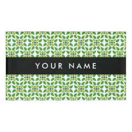 Leaf-Muster, grüne Blätter, Ihr Name Namenschild