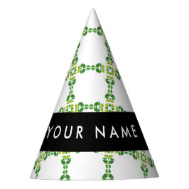 Leaf-Muster, grüne Blätter, Ihr Name Partyhütchen
