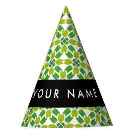 Leaf-Muster, grüne Blätter, Ihr Name Partyhütchen
