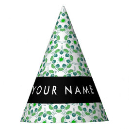 Leaf-Muster, grüne Blätter, Ihr Name Partyhütchen