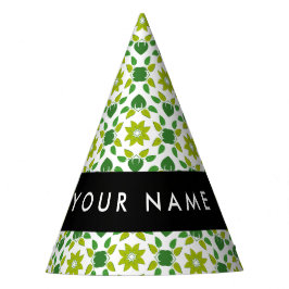 Leaf-Muster, grüne Blätter, Ihr Name Partyhütchen
