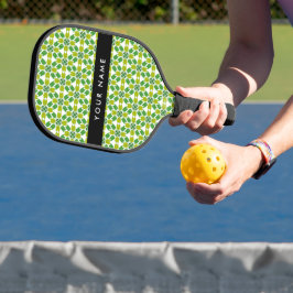 Leaf-Muster, grüne Blätter, Ihr Name Pickleball Schläger