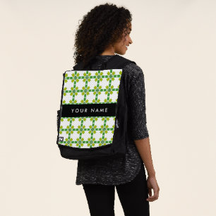 Leaf-Muster, grüne Blätter, Ihr Name Rucksack