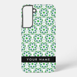 Leaf-Muster, grüne Blätter, Ihr Name Samsung Galaxy Hülle