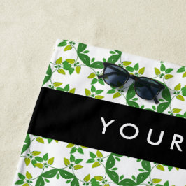 Leaf-Muster, grüne Blätter, Ihr Name Strandtuch