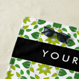 Leaf-Muster, grüne Blätter, Ihr Name Strandtuch