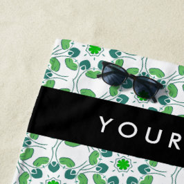 Leaf-Muster, grüne Blätter, Ihr Name Strandtuch