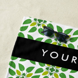 Leaf-Muster, grüne Blätter, Ihr Name Strandtuch