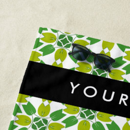 Leaf-Muster, grüne Blätter, Ihr Name Strandtuch