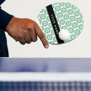 Leaf-Muster, grüne Blätter, Ihr Name Tischtennis Schläger
