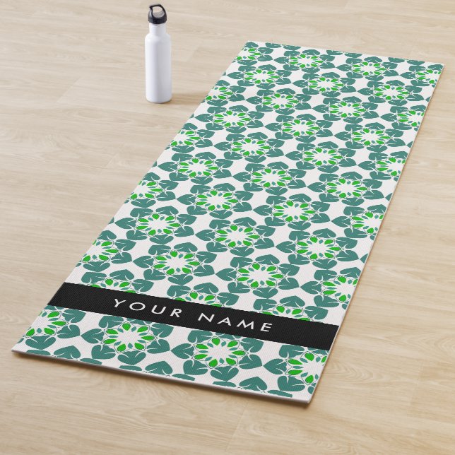 Leaf-Muster, grüne Blätter, Ihr Name Yogamatte (Beispiel)