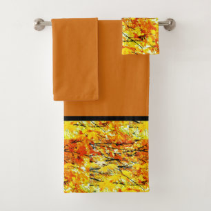 Leaf Muster Herbst Badetuch Set