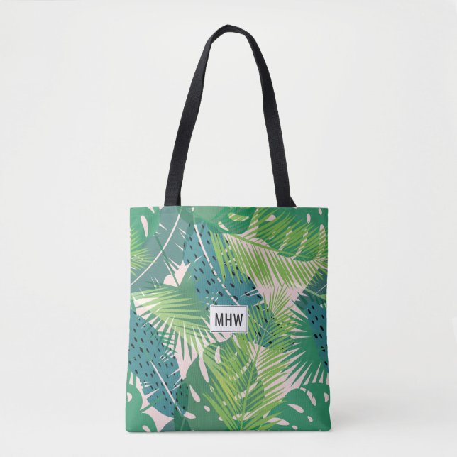 Leaf Muster kundenspezifische Monogramm-Tüten (Vorderseite)