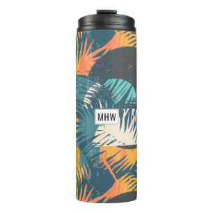 Leaf Muster kundenspezifischer Monogramm-Tumbler Thermosbecher
