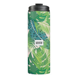 Leaf Muster kundenspezifischer Monogramm-Tumbler Thermosbecher