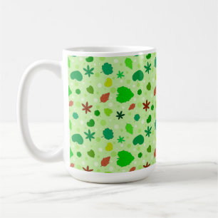 Leaf Muster mit verschiedenen Formen und Farben Kaffeetasse