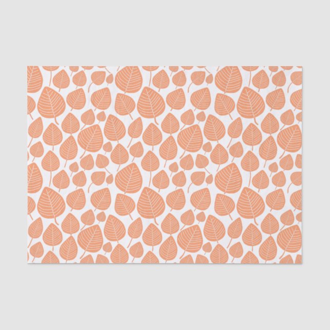 Leaf Muster - Peach Seidenpapier (Vorderseite)