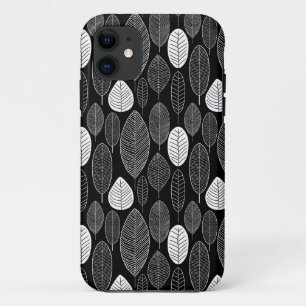 Leaf Muster - Schwarz auf Weiß Case-Mate iPhone Hülle