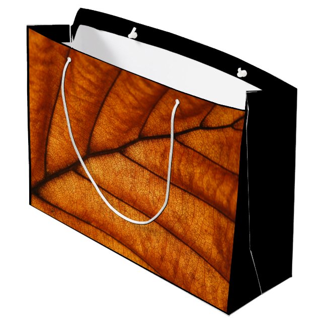 Leaf Nature Foto Große Geschenktüte (Rückseite Schrägansicht)