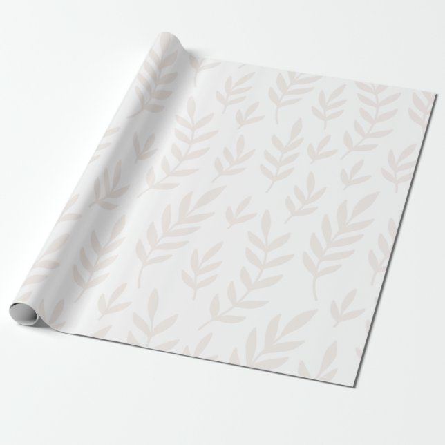 Leaf-Papier mit weißer Pappe Geschenkpapier (Ungerollt)