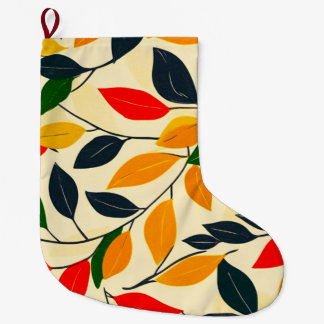 Leaf Pattern Großer Weihnachtsstrumpf