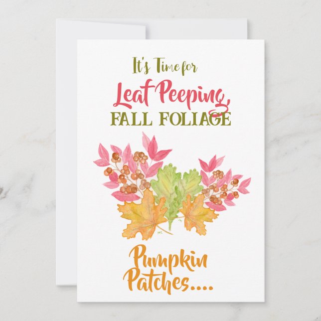 Leaf Peeping Foliage Autumn Watercolor Birthday Karte (Vorderseite)