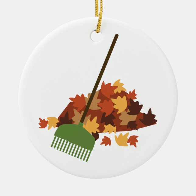 Leaf Pile Keramik Ornament (Vorne)