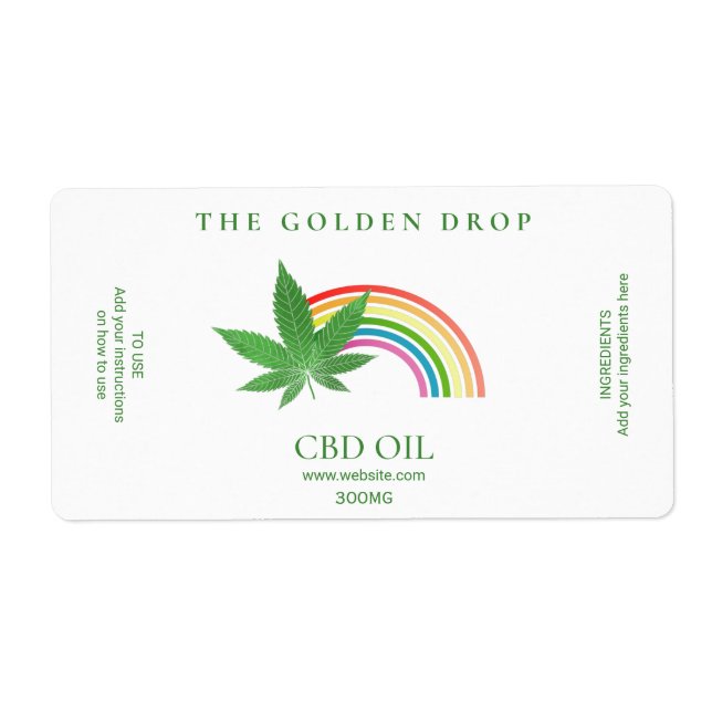 Leaf Rainbow White CBD Oil Labels (Vorne)