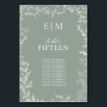 Leaf Sage Green Elegant Monogram Tischnummer<br><div class="desc">Wir lieben diese trendigen, Leaf Sage Green Elegant Monogram Tischnummern! Einfach, elegant und so hübsch, verfügt es über einen handgezeichneten Rahmen. Es ist personalisiert in eleganter Typografie und mit handgeschriebener Kalligraphie, einem exklusiven Online-Design und einem unserer wertvollsten Designs, betont. Diese moderne Akzeptanz klassischer Eleganz ist sicher, eine Aussage zu machen,...</div>