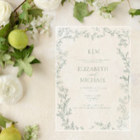 Leaf Sage Green Monogram Post Wedding Brunch