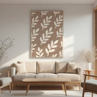Leaf Silhouette Muster - Zen Minimal Wall Art Poster