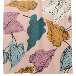 Leaf Skelett nahtlos Muster, Hintergrund mit cal Duschvorhang