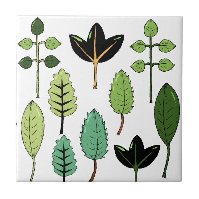 Leaf Sorte Keramik Tile Fliese (Vorderseite)