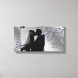 Leaf Sparkle Print Anniversary Silver Blätter Leinwanddruck<br><div class="desc">Elegante 25-jährige Jubiläumsfunkel-Blätter mit monogramm Foto-Rahmen-Leinwand gedruckt. Fügen Sie einfach Ihr Bild hinzu!</div>