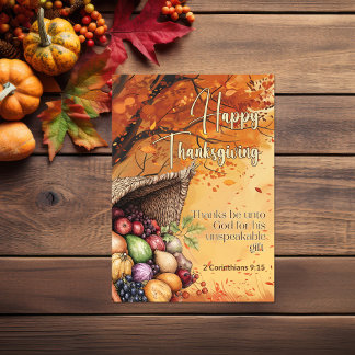 Leaf Sturm 2 Korinther 9:15 Glückwunsch Erntedankf Karte