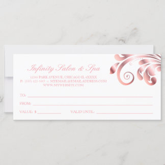 Leaf Swirl Nail Salon Geschenkgutschein Rosa