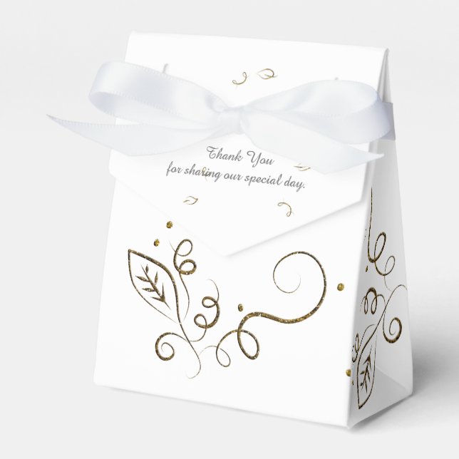 Leaf Swirl Wedding Zent Style Gevor Box Geschenkschachtel (Vorderseite)