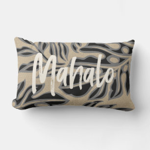 Leaf Tiki Holzkohle Hawaiian Tropical Reversible Kissen Für Draußen