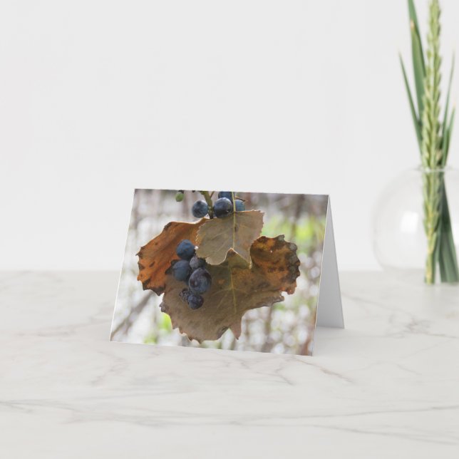 Leaf und Berrys of Blue - Blanke Grußkarte Karte (Vorderseite)