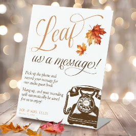 Leaf Us A Message Audio Guest Book Fall Wedding Sockelschild