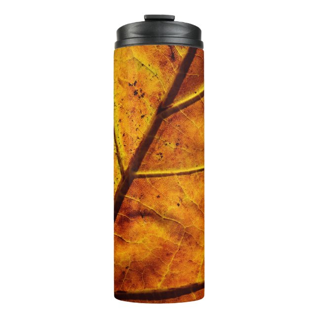 Leaf-Venen fallen Textur Thermosbecher (Vorderseite)