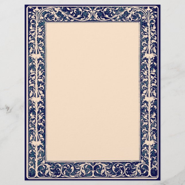 Leaf & Vine Border Scrapbook Craft Papier creme (Vorderseite)