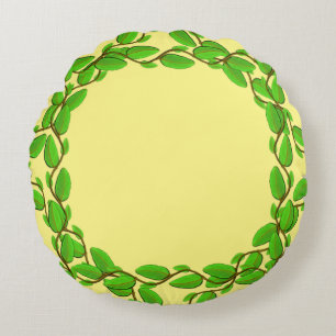 Leaf Vine Border von Kenneth Yoncich Rundes Kissen