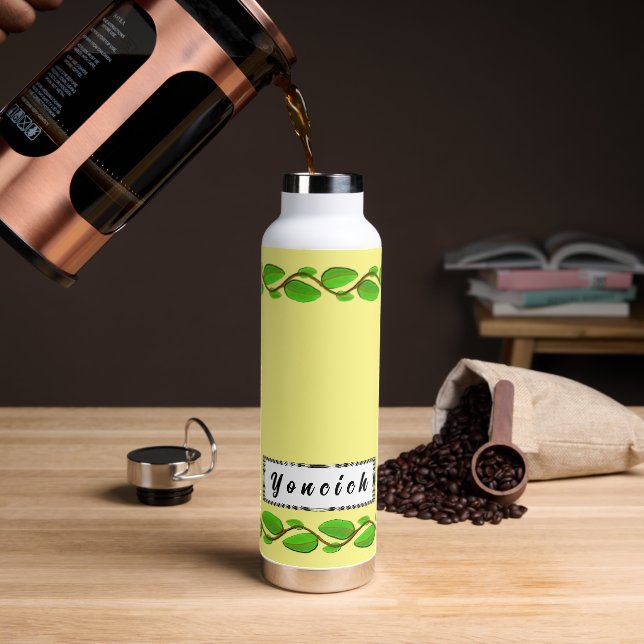 Leaf Vine Border von Kenneth Yoncich Trinkflasche (Kaffee)