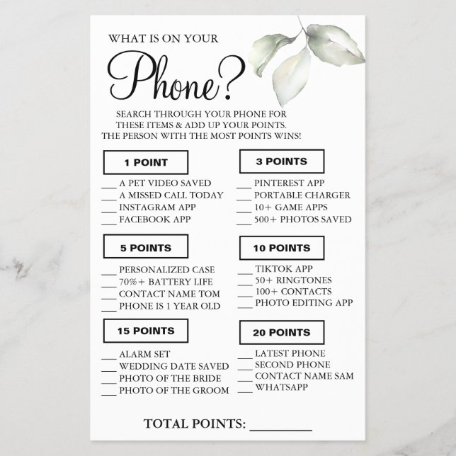 Leaf Was auf Ihrem Handy Showspielkarte Flyer (Vorne)