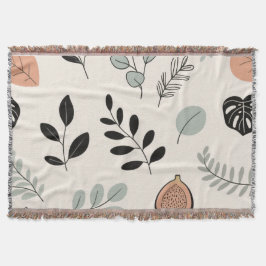 Leaf Whisper – Minimale botanische Line-Art-Decke Decke